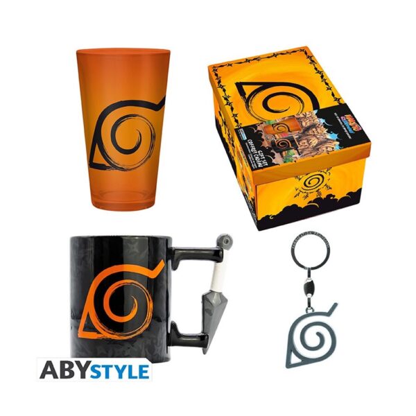 Naruto Shippuden - Set Regalo Premium (Tazza 3D + Portachiavi 3D + Bicchiere XXL)